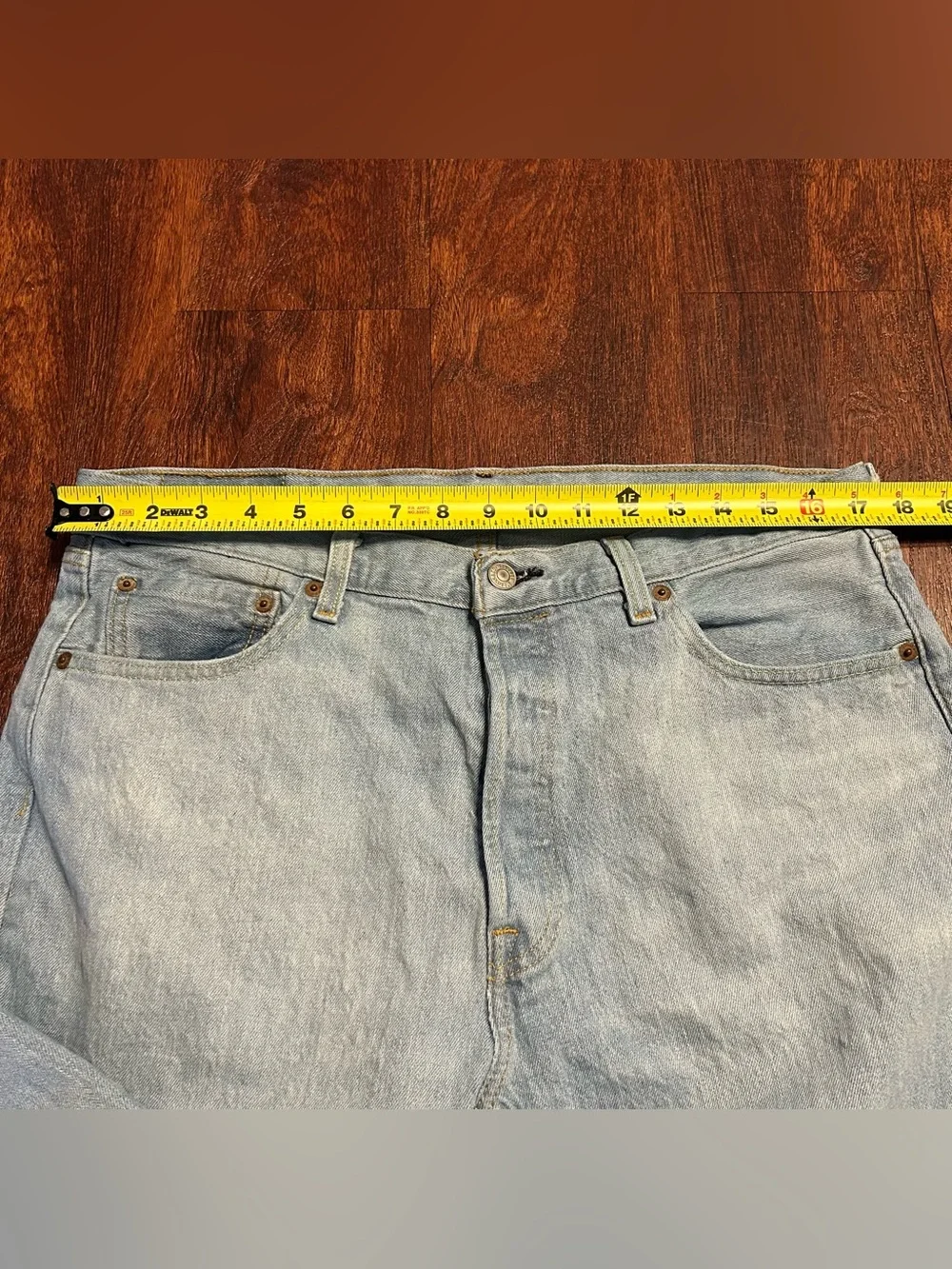 Levi’s 501 button fly 34 x 32 straight leg denim jeans - light wash